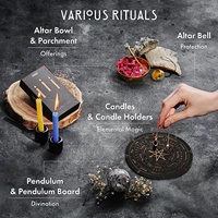 Kit de Magie et de Guérison Transfrontalier Chine : Bouteille à Vœux en Cristal Naturel, Cartes de Tarot Décoratives, Kit de Fleurs Séchées, Emballé Individuellement