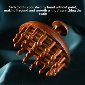 Peine de Masaje Redondo de Madera de Sándalo de Alta Calidad al por Mayor, Cepillo para el Cabello para Terapia del Cuero Cabelludo, Peine de Meridianos para Bienestar - Product Image 5