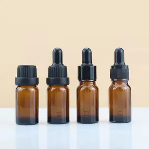 10ml Braunglas-Pipetten flasche Pharmazeut isches ätherisches Öl Braunglas-Aroma therapie flasche mit Öffnung und Plastik kappe