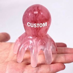 Scalp Gua Sha Comb Resin Octopus Head <b>Massager</b> Pink Meridian <b>Hair</b> Massage Tool Personalized Custom Self Care Gift for Her - Product Image 3