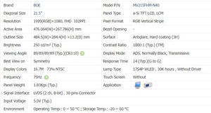 Cổ phiếu mới 21.5 inch TFT mô-đun 1920x1080 IPS mô-đun 5.0V 30pins màu boe MV215FHM-N40 <span class=keywords><strong>LCD</strong></span> màn hình hiển thị - Product Image 6