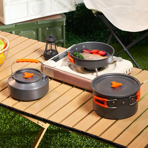 Juego de Utensilios de Cocina para Acampar de 9 Piezas, Ligeros, de Aluminio, Antiadherentes, de 4-5L, para Excursionismo, Senderismo y Cocina al Aire Libre - Product Image 1