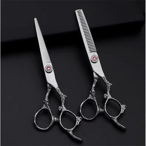 Ciseaux à cheveux Dragon Handle 62 mm, ciseaux à effiler avec vis en pierre précieuse, pour droitiers, salon de beauté, lame standard en acier inoxydable - Product Image 3