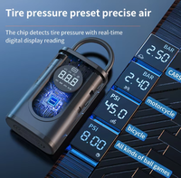 HF213 Gonfleur de pneu portable Compresseur d'air 12V avec écran numérique de batterie Lumière LED d'urgence pour le gonflage des pneus