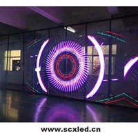 Kapalı G3.91-7.82 reklam Pantalla Video duvar paneli filmi cam şeffaf şeffaf LED ekran