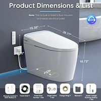 Toilette intelligente OEM/ODM en gros avec siège chauffant et chasse d'eau automatique, bidet électrique monobloc moderne pour hôtels de luxe