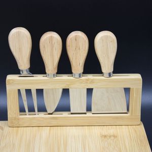 ชุดมีดหั่นชีสสแตนเลสก้นแบนด้ามไม้ไผ่สำหรับตัดชีสเครื่องครัวขายส่ง - Product Image 6