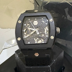 <span class=keywords><strong>PHP</strong></span> Herren Modische Ausgehöhlte Tonnenförmige Silikon Casual Sport Rückseitig Transparente Mechanische Uhr für Männer - Product Image 5