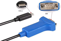Kabel Adaptor Serial USB Type C ke RS232 dengan Pengisian Cepat 3A, Selubung PVC & TPE untuk Komputer