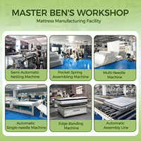 Master Ben A651 Hybrid-Matratze Gel-Memory-Schaum Massage Minimalistisches Design mit Antibakteriellem Stoff-Topper für Villa/Hotel-Nutzung Box