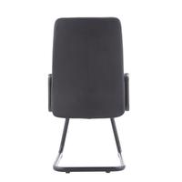 Chaise de bureau ergonomique de haute qualité chaise de conférence en cuir avec pied de revêtement en poudre noire
