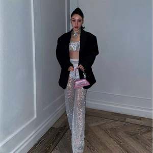 กางเกงลายเพชรน้ำสำหรับผู้หญิงกางเกงตาข่ายตกปลาประดับเพชรน้ำสำหรับผู้หญิงกางเกงตาข่ายสุดหรูเซ็กซี่ - Product Image 5