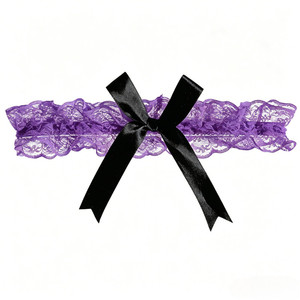 Lazo elástico de encaje blanco dulce para mujer, accesorio de joyería corporal sexy con lazo negro para muslo - Product Image 4