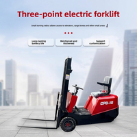 Nouveau chariot élévateur compact à trois points, tout électrique, pour entrepôt, avec batterie