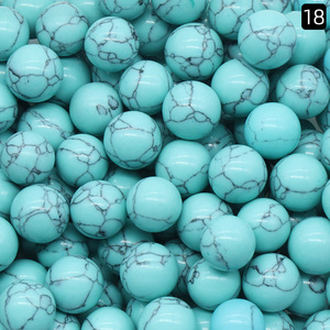 Perles rondes en pierre naturelle de 10mm de couleurs assorties, sans trou, faites à la main pour la fabrication de bijoux - Product Image 2
