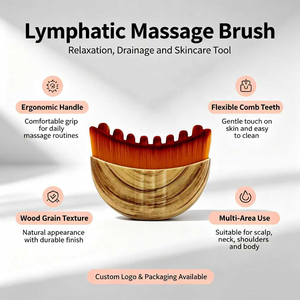 Brosse sèche pour le visage, masseur de contour facial, sculpteur de la mâchoire, poils doux, forme croissant, brosse de drainage lymphatique pour le visage - Product Image 1