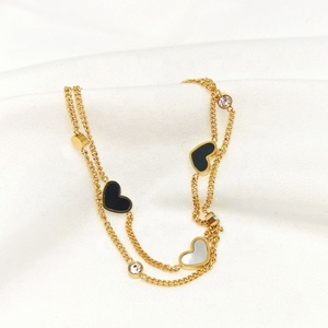 Accesorios de joyería en línea para mujer, cadena ajustable de oro, pulseras con abalorio de corazón de amor diminuto - Product Image 2