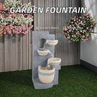 Fontaine d'eau extérieure de Style classique avec pots en résine fontaines d'eau potable de jardin à piles forme de champignons abordable