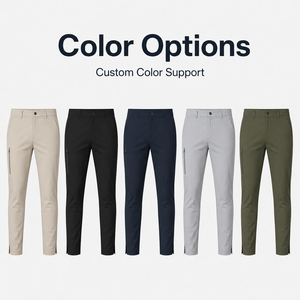 Custom Beige <strong>Side</strong> <strong>Zip</strong> Tapered Men Golf Pants 30-40, Anti-wrinkle Slim <strong>Trousers</strong> for Public Ground, OEM ODM Uniform Maker - Product Image 6