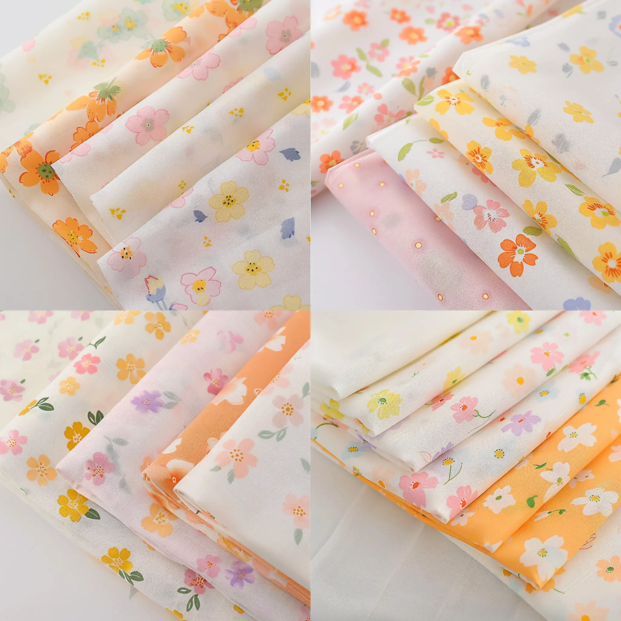 Kids Double-sided twill Print Cotton fabric Double Face Cotton Woven Twill Fabric Multi Color Floral Printing for Children