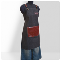 Tablier de coiffeur en toile lavée avec logo personnalisé pour salon de thé, café, restaurant, coiffure, manucure, réutilisable et tendance