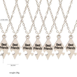 Collar con Colgante <span class=keywords><strong>de</strong></span> Letra 'Best Friends' en Aleación Plateada con Diseño Geométrico Moderno, Regalo Creativo <span class=keywords><strong>de</strong></span> Cumpleaños para <span class=keywords><strong>Amigas</strong></span> - Product Image 6