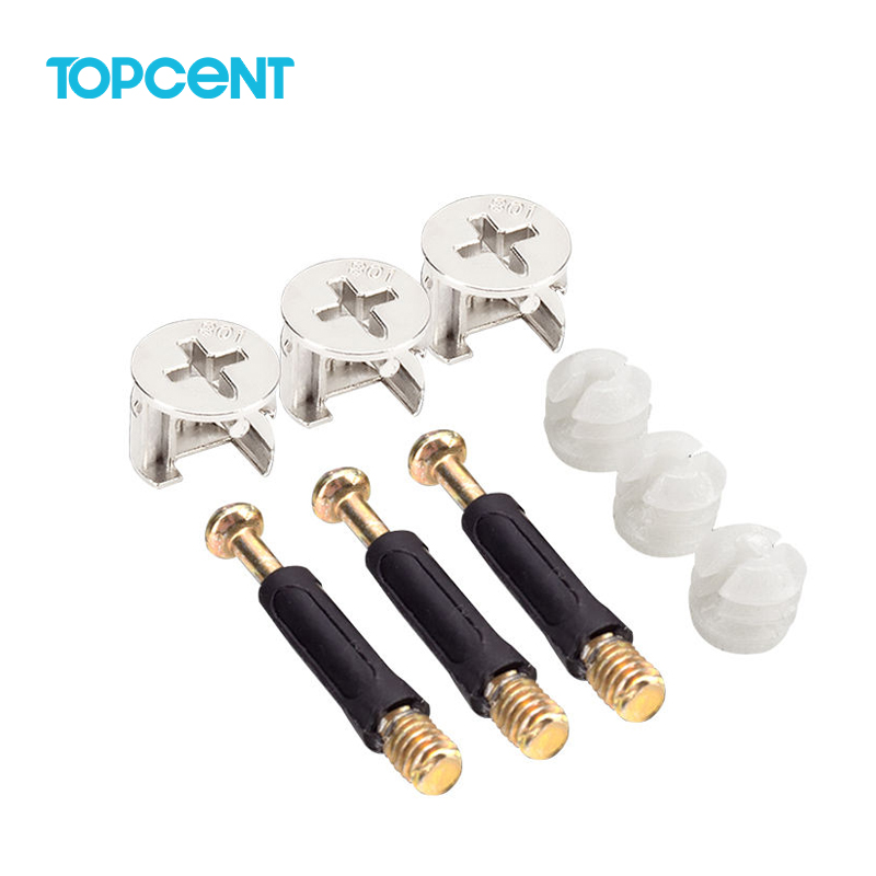 TOPCENT pengencang perangkat keras furnitur untuk kunci kabel fitting Mini Fix Cam dan Dowel