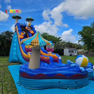 Toboggan aquatique gonflable sur le thème de la <span class=keywords><strong>plage</strong></span> et des tongs, grand format, double piste, pour fêtes estivales - Product Image 1