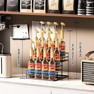 Multi Layer Countertop Spice Rack Condiment Organizer <b>Kitchen</b> <b>Storage</b> With Bottle Holders For Seasoning And Syrup Display - Product Image 3