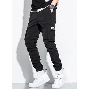 2025 hommes décontracté Cargo pantalon avec taille élastique cordon conique Joggers pantalons de survêtement pour hommes multi-poches Parkas - Product Image 2