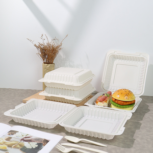 Boîte à lunch moderne de style américain en amidon de maïs biodégradable, chauffable, jetable, pour la restauration à emporter, pour la conservation des <span class=keywords><strong>bento</strong></span> - Product Image 1