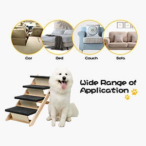 Support d'escalade moderne antidérapant en bois pour chat Lit d'escalier solide pour animaux de compagnie pour chats chiens Cadeau pour petits animaux âgés Fibre de bambou pour l'extérieur - Product Image 4