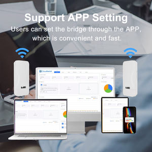 新设计KuWFi wifi 300Mbps 8dBi平板天线500米远程防抱死制动系统防水cpe ptp无线网桥，带24V POE - Product Image 4