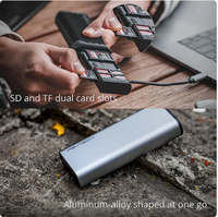 PGYTECH Lecteur de carte mémoire portable haute vitesse à vente chaude, USB 3.1 Type-C, double emplacement SD/TF, transfert de données, outil de lecture de carte mémoire