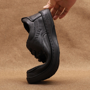 Chaussures habillées en cuir véritable à bout rond, lacées, semelle en caoutchouc, confortables, pour le printemps, pour le bureau, pour hommes, tenue formelle - Product Image 3