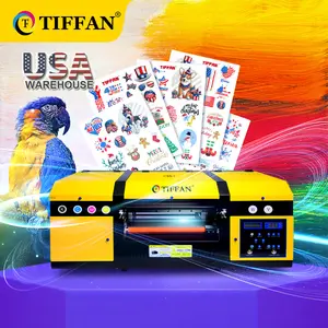 TIFFAN 2 XP600打印头紫外DTF AB胶片打印机一体式2合1 A3 30厘米辊紫外DTF贴纸打印机，带层压机