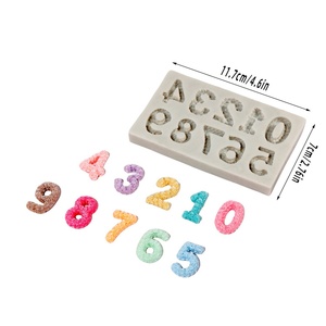 แม่พิมพ์ซิลิโคนสำหรับทำเค้กวันเกิด รูปดอกกุหลาบ แม่พิมพ์ซิลิโคนรูปตัวเลข แม่พิมพ์ตกแต่ง DIY - Product Image 5