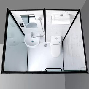 Cabine de douche modulaire intégrée complète, unité de salle de bain préfabriquée tout-en-un, séparation humide/sec, commande intelligente pour hôtel - Product Image 2