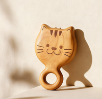 Peigne à coussin d'air en bois en forme de chat, avec tête pour brosser les poils, vente en gros du fabricant. Peigne à air portable pour la maison