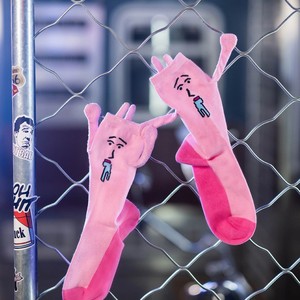 Calcetines de media pantorrilla para mujer, estilo conejito rosa, transpirables, absorbentes del sudor, talla juvenil - Product Image 1