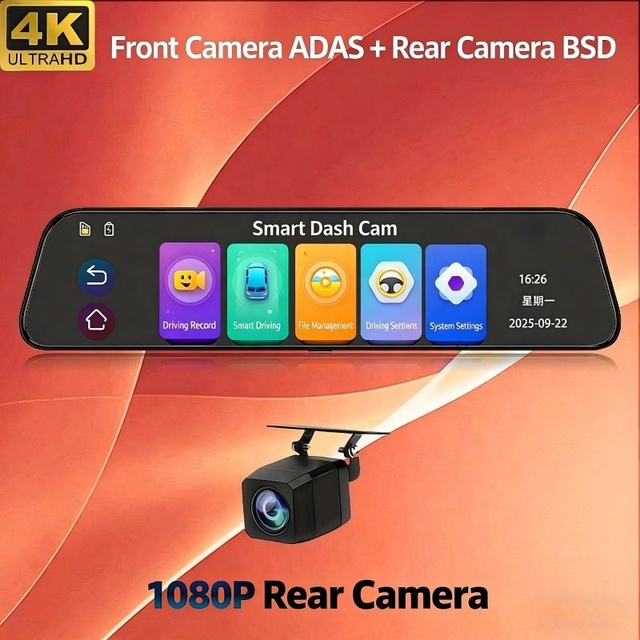 Portable Dual Lens IPS 4G Car GPS Dash Camera 170 Wide Angle WiFi SIM Cloud DVR 4K/1080P Touchscreen Night Vision Parking
