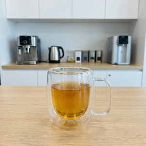 Eco-Friendly Double Wall Transparent Reusable Insulated Glass <b>Cup</b> for Office Workplace & Graduation Beverage Sports Hotel & Home - Product Image 1