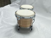 Tambour Bongo Africain en Bois d'Érable Couleur Bois 6/7 Pouces CIK/OEM ZHB-108 Fabriqué en Chine Emballage en Carton