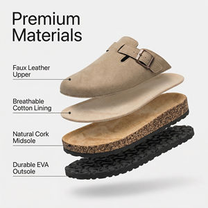 Sandalias Birkenstock unisex con suela de corcho natural - Diseño minimalista para uso diario versátil, ligeras y cómodas - Product Image 3