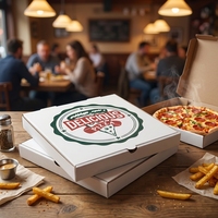 Boîtes à pizza personnalisées en pulpe recyclée de qualité alimentaire, impression 4 couleurs, boîte à pizza jetable pour la restauration