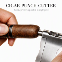 Coupe-cigares en acier inoxydable portable, guillotine à couvercle rabattable, perforateur en V, outil multifonction pour cigares, vente en gros par petites quantités, personnalisable