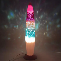 Flotteur Transparent personnalisé Liquide Noir Aluminium Led Lampe à Lave Mini Table Lampe à Lave