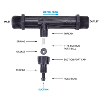 Eyector Venturi de ozono PVDF de 2 pulgadas con puerto de succión tubo mezclador de agua y aire aireador de chorro de succión inyector venturi para agua de ozono