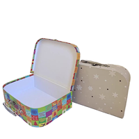 Mini-valise rigide en carton biodégradable rose avec logo personnalisé, poignée métallique, emballage de produit photo pour enfants, mignon et luxueux
