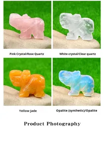 Elefante <span class=keywords><strong>de</strong></span> <span class=keywords><strong>piedra</strong></span> tallada <span class=keywords><strong>de</strong></span> 1 pulgada, <span class=keywords><strong>piedra</strong></span> suelta pulida <span class=keywords><strong>de</strong></span> Unakita, Ópalo, Amatista, adornos <span class=keywords><strong>de</strong></span> cristal curativo, decoración artesanal <span class=keywords><strong>de</strong></span> Feng Shui - Product Image 6